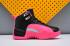 Nike Air Jordan XII 12 Kid Chaussures Enfants Noir Rose Argent