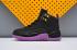 Nike Air Jordan XII 12 Kid Niños Zapatos Negro Púrpura Amarillo