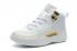 Nike Air Jordan XII 12 Kid Children Shoes Branco Todo Dourado