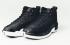 Nike Air Jordan 12 Negro Nylon Retro Hombres Zapatos Negro Blanco 130690-004