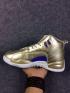 Nike Air Jordan 12 XII Retro Hombres Zapatos Metalic Oro Azul 130690