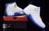 Nike Air Jordan 12 XII Retro White University Blue Melo Scarpe da uomo 136001 142