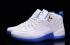 Nike Air Jordan 12 XII Retro White University Blue Melo Chaussures Pour Hommes 136001 142
