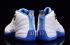 Nike Air Jordan 12 XII Retro White University Blue Melo Scarpe da uomo 136001 142