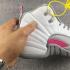 Nike Air Jordan Retro XII 12 White Wolf Grey Cool Vivid Pink Women Shoes