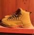 Nike Air Jordan XII 12 전체 노란색 남성용 농구화, 신발, 운동화를