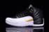 Nike Air Jordan XII 12 Retro Negro Blanco Oro Hombres Zapatos 136001 016