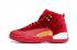 Sepatu Wanita Nike Air Jordan XII 12 Retro Beludru Merah Putih Kuning