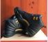 Nike Air Jordan XII 12 Retro black diamond Yellow men รองเท้าบาสเก็ตบอล
