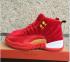 Sepatu Basket Nike Air Jordan XII 12 Merah Emas Putih