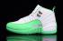 Nike Air Jordan XII 12 Retro Hvid Sølv Grønne Damesko 510815 111