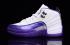 Nike Air Jordan XII 12 Retro Branco Prata Roxo Uvas Mulheres Sapatos 510815 112