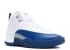 エア ジョーダン 12 レトロ ブルー フレンチ メタリック バーシティ ホワイト シルバー レッド 136001-141 、靴、スニーカー