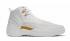 Nike Air Jordan 12 Data di rilascio Drake Bianco Oro Uomo Scarpe da basket 456985-090