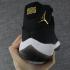 Air Jordan 11 Sapatos Unissex Preto Branco Ouro