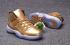 Nike Air Jordan XI 11 Retro Oro Blanco Hombres Zapatos