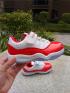 Nike Air Jordan 11 XI Low Varsity Red Cherry Retro White Læder børnesko