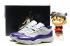 Nike Air Jordan Retro 11 XI Low שחור לבן סגול נעלי גברים 528895-108