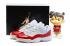 Nike Air Jordan Retro 11 XI Low Cherry White Varsity Red Hombres Zapatos 528895 102