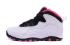 Nike Air Jordan Retro 10 GS GG Pure Platinum Vivid Pink Negro 487211 008