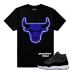 Match Jordan 11 Space Jam Bull Drip T-shirt noir