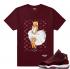 Cocokkan Jordan 11 Velvet GS Lady Drip Maroon T-shirt