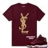 Passend zum Jordan 11 Velvet GS YSL Drip Maroon T-Shirt