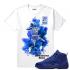 매치 조던 12 블루 스웨이드 더티 스프라이트 x MJ 화이트 티셔츠, 신발, 운동화를