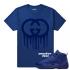 Match Jordan 12 Blue Suede Gucci Drip camiseta azul