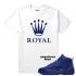 Match Jordan 12 Blue Suede Royal White camiseta