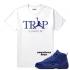 Match Jordan 12 Blauw Suede Trap Jumpin Wit T-shirt