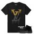 Match Jordan OVO 12 Black LV Drip Camiseta preta