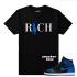 Match Jordan 1 Royal OG Designer Rich Black tričko