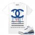 Match Jordan 3 True Blue OG Designer Drip White T-Shirt