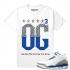 Match Jordan 3 True Blue OG OG 3s hvid T-shirt