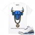 Match Jordan 3 True Blue OG OG Bull เสื้อยืดสีขาว