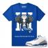 Match Jordan 3 True Blue OG Rare Air Elephant Blue T-shirt