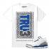 Match Jordan 3 True Blue OG Rare Air True Print Bílé tričko