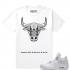 Match Air Jordan 4 Pure Money Bull T-shirt blanc
