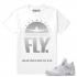 Match Air Jordan 4 Pure Money FLY Hvid T-shirt