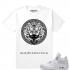 Match Air Jordan 4 Pure Money Medusa Dxpe Gods camiseta blanca