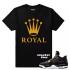 Match Jordan 4 Royalty Royal Zwart T-shirt