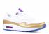 Nike Air Max 1 GS 白色金屬金 807605-103