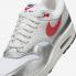 Nike Air Max 1 Hot Sauce Chili Pepper Chile Rojo Metálico Plata Neutral Gris HF7746-100