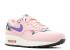 Nike Dame Air Max 1 Print Pink Glaze Lilla Sejl Sort Varsity 528898-601