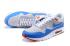 tênis de corrida masculino Nike Air Max 1 Ultra Flyknit Foto Azul Cinza Vermelho Branco 843384-010