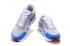 tênis de corrida masculino Nike Air Max 1 Ultra Flyknit Foto Azul Cinza Vermelho Branco 843384-010
