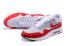 Nike Air Max 1 Ultra Flyknit OG Hombres Mujeres Zapatos para correr Blanco Platino puro Gris Universidad Rojo 843384-101