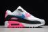 Nike Womens Air Max 90 Leather White Pink Blue Black 833376 107 2019 года