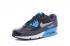 Nike Air Max 90 皮革黑色藍色潟湖跑鞋 652980-004